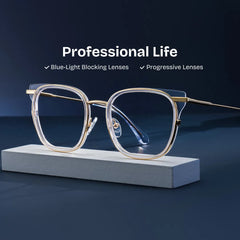 Cameron Eyeglasses in Square Clear-gold Frame | Zeelool