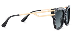 Square Cat-Eye Glasses With Gray Leopard