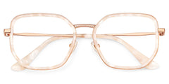 Levi Eyeglasses in Geometric Pearl White Frame | Zeelool