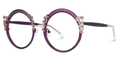 Nelida Designer Eyeglasses in Round Purple Frame