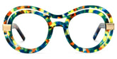 Texidor Round Eyeglasses, Blue Tortoise Frame Glasses