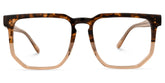 Matherne Square Tortoise Eyeglasses and Thin Two-Tone Frames