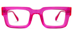 Glaucia Square Eyeglasses with Bright-Pink Frame