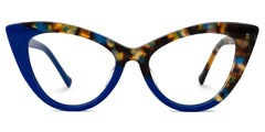 Maxine Cateye Eyeglasses with Blue-Tortoise Frames
