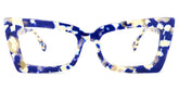 Newell Rectangle Blue-Floral Frame Glasses | Zeelool Optical