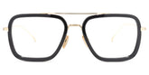 Gifford Aviator Black Frame Glasses with Gold Trim