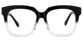 Xion Square Black to Clear Gradient Glasses Ombre Frames