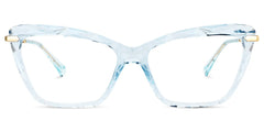 Juliet Cateye Light Blue Eyeglasses and Translucent Frame