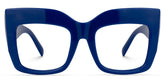 Alberta Cat Eye Blue Eyeglasses and Wide Frames