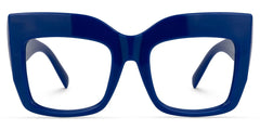Alberta Cat Eye Blue Eyeglasses and Wide Frames