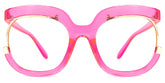 Darice Pink Round Transparent Semi-Frame Glasses | Zeelool