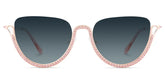 Half Frame Cat Eye Glasses With Shiny Pink Diamonds