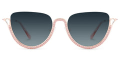 Half Frame Cat Eye Glasses With Shiny Pink Diamonds