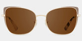 Tessa Khaki Gold Frame Glasses with Cat eye Frame Online | ZEELOOL