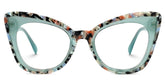 Dunkley Designer Eyeglasses in Cateye Green Frame
