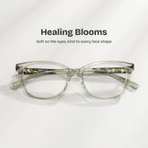Cassia Clear Green Rectangle Acetate Glasses Frames | ZEELOOL