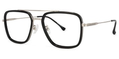 Nayeli Aviator Black-Silver Glasses | Zeelool Glasses