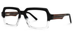 Jack Rectangle Black & Clear Frame Glasses | Zeelool