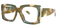 Yael Square Wide Olive Glasses and Big Frames
