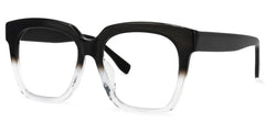 Xion Square Black to Clear Gradient Glasses Ombre Frames