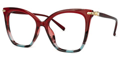 Lamar Butterfly Red Eyeglasses and Two-Tone Frames