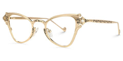 Marimar Geometric Gold Eyeglasses and Metal Frames