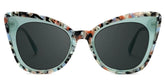 Dunkley Designer Sunglasses in Cateye Green Frame