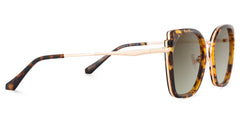 Tortoise Metal Frame Glasses With Wide Size For Women
