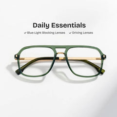Aviator Kilworth Green Glasses deals -Zeelool Glasses