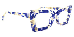 Newell Rectangle Blue-Floral Frame Glasses | Zeelool Optical