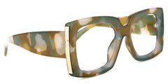Yael Square Wide Olive Glasses and Big Frames