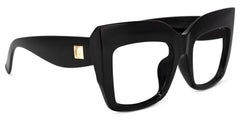 Alberta Cat Eye Black Oversized Thick Frame Glasses