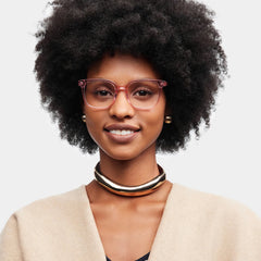 Freya Pink Frame Glasses with Square Frame Online | ZEELOOL
