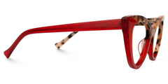 Maxine Cateye Red Glasses with Narrow Frame