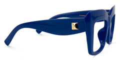 Alberta Cat Eye Blue Eyeglasses and Wide Frames