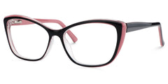 Fidelia Cat Eye Black and Pink Frame Glasses | Zeelool