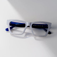 Cecilia Blue Frame Glasses with Rectangle Frame Online | ZEELOOL