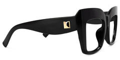 Alberta Cat Eye Black Oversized Thick Frame Glasses