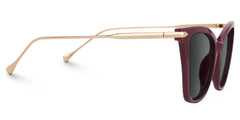 Hilary Butterfly Dark-Red Sunglasses with Thin Frames