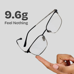 Browline Black Eyeglasses- Cole Titanium Frame Glasses