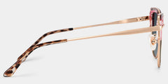Samson Pink Square Glasses With Tortoiseshell Color-Block Design