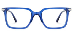 Thin Rectangle Glasses Frames in Blue Color