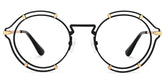 Round Black Eyeglasses Frames With Metal Material