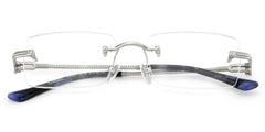 Silver Rimless Eyeglasses Frames With Adjustable Nose Pads