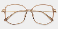 Payton Geometric Beige Frame Glasses | Zeelool Optical