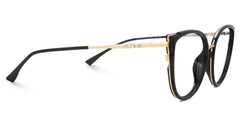 Estrada Cateye Black Eyeglasses with Mixed Materials -Zeelool