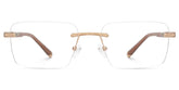 Brown Mixed-Materials Rectangle Eyeglasses- Savitrie