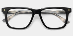 Rectangle Black Eyeglasses- Travis Acetate Frame Glasses