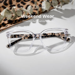Sage Clear Frame Glasses with Rectangle Frame Online | ZEELOOL