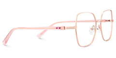 Rose Gold Glasses For Women With Transparent Pink Temples